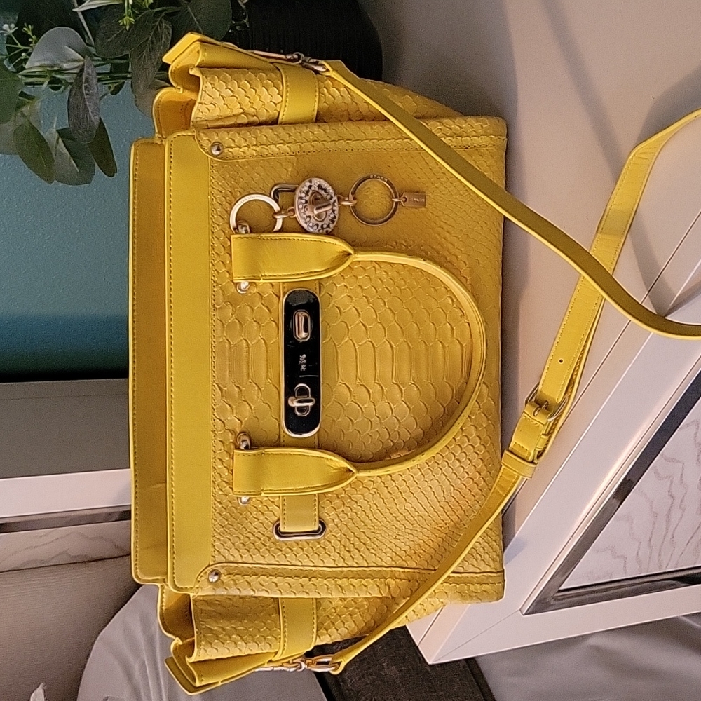 Coach Yellow Python Swagger Bag